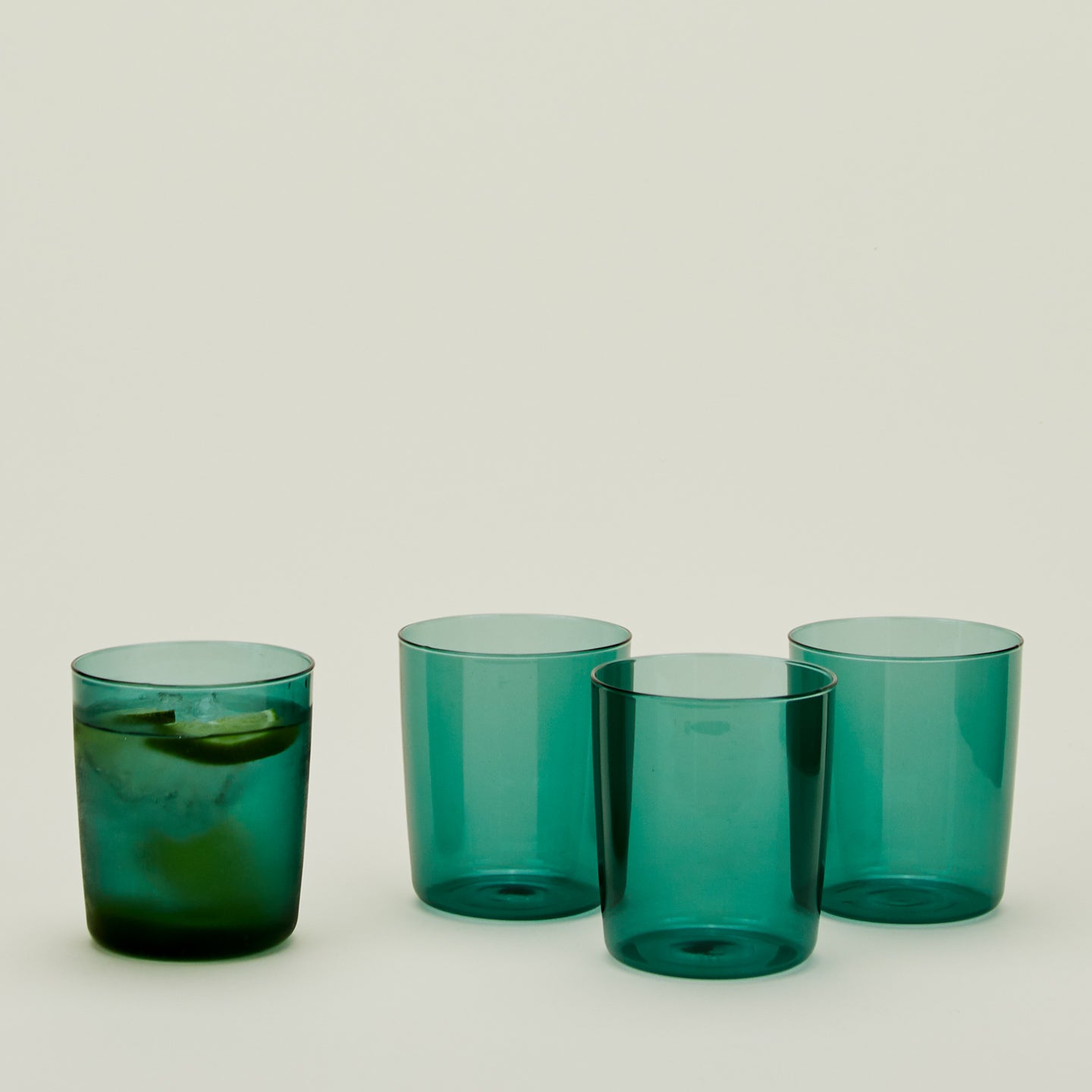 Four Medium Essential Glasses in Peacock.