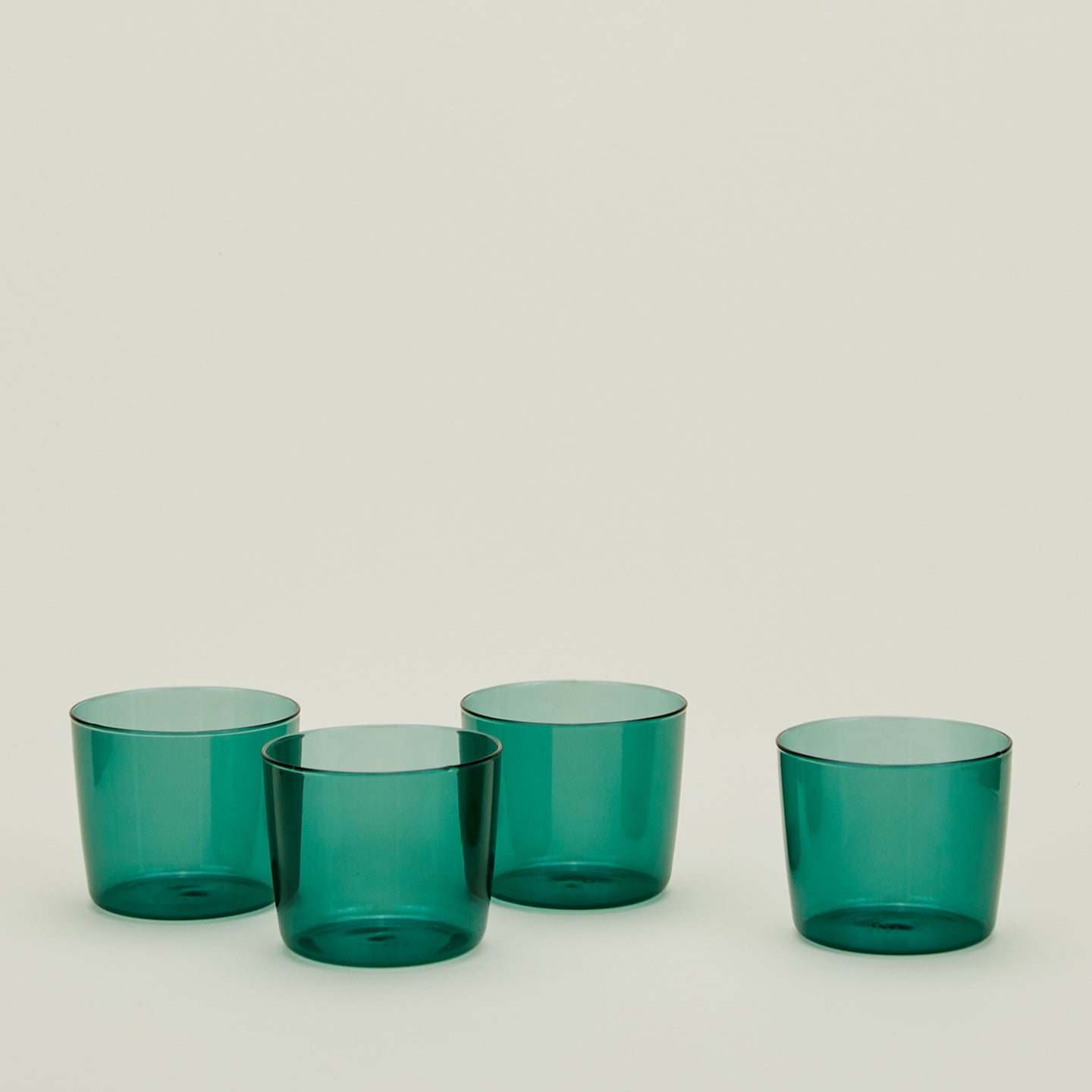 Four Small Essential Glasses in Peacock.