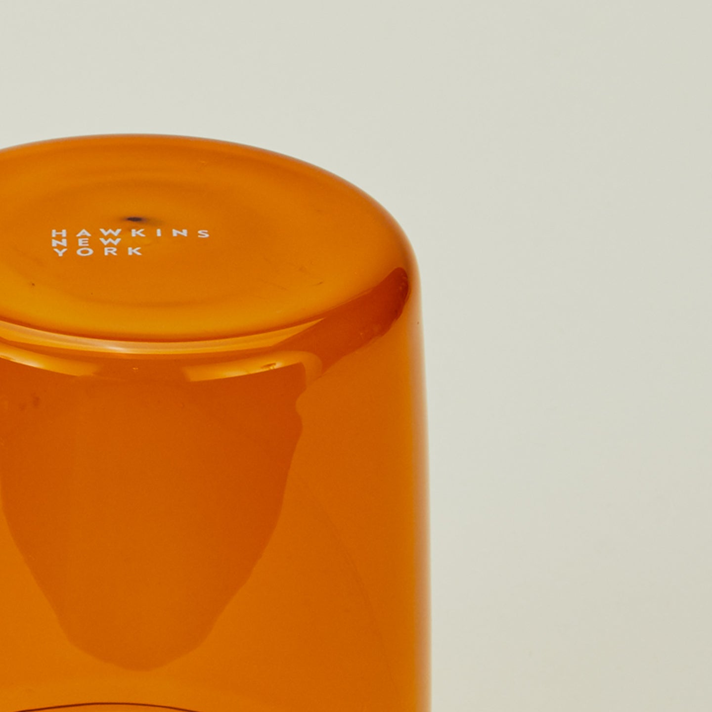 Close up of the bottom of the Essential Glass in Terracotta.