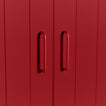 Large essential drawer pull in red on cabinet
