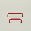 Large and small essential drawer pulls in red