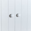 Large essential knobs in white on cabinet doors