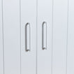 Large essential drawer pull in white on cabinet