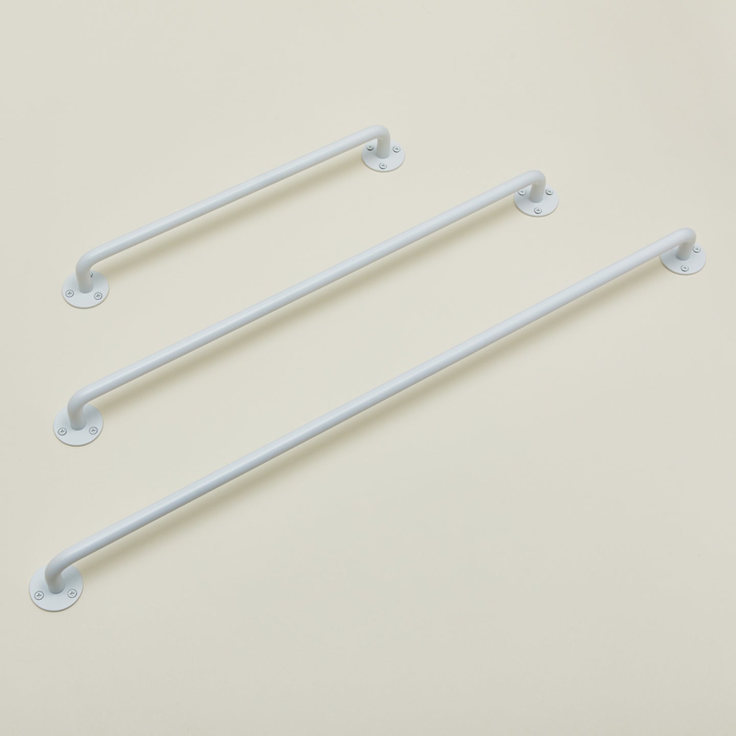 Essential towel bars in white in various sizes