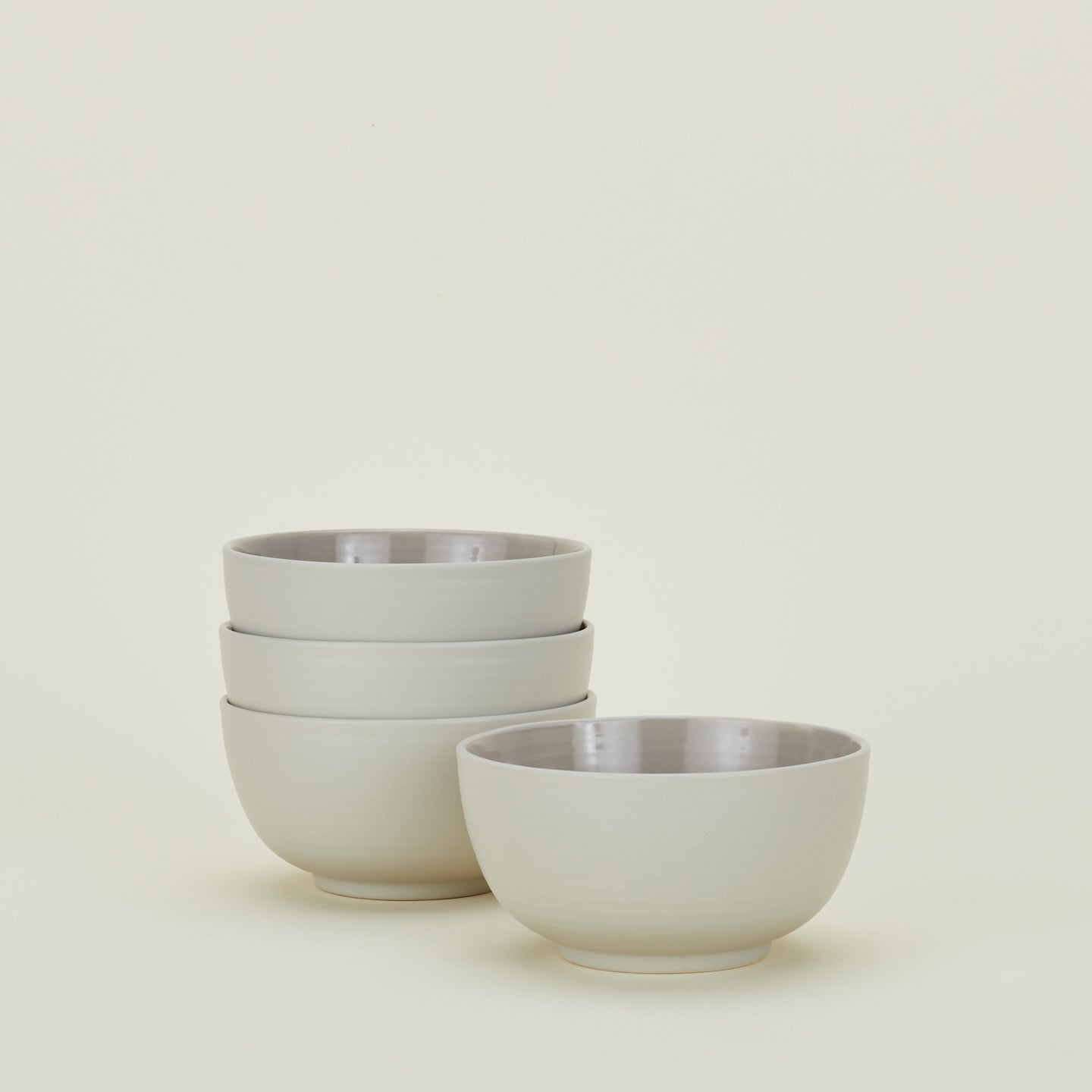 Four Essential Large Bowls in Light Grey.