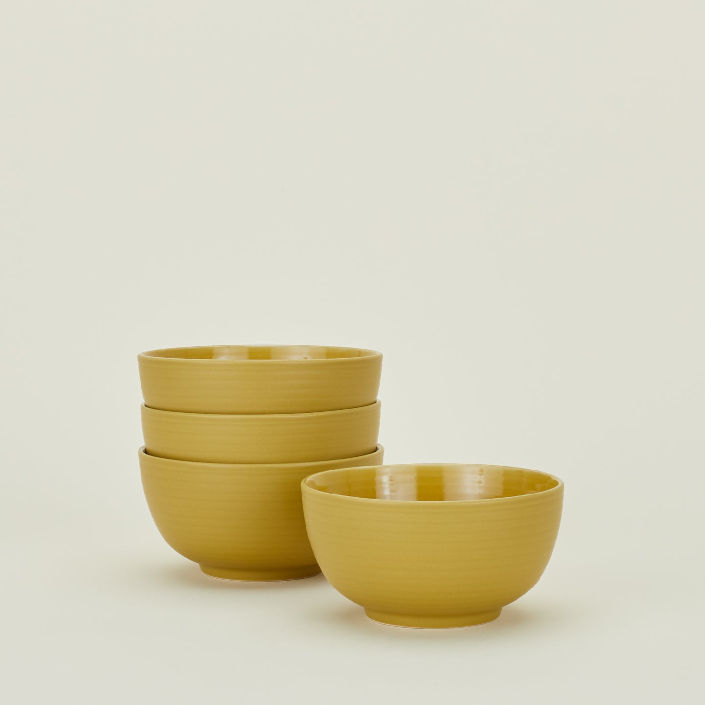 Four Essential Large Bowls in Mustard.