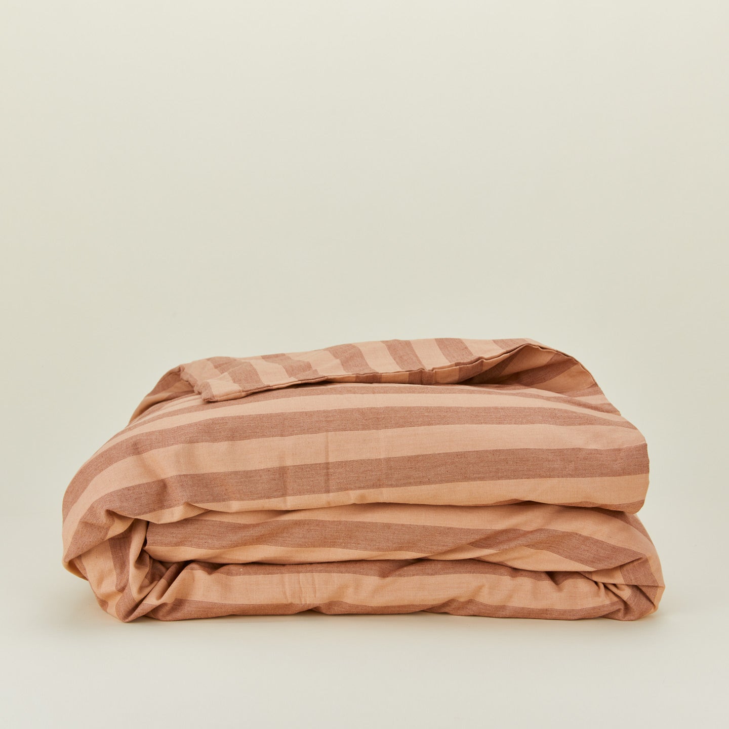 Essential Stripe Duvet - Blush/Terracotta
