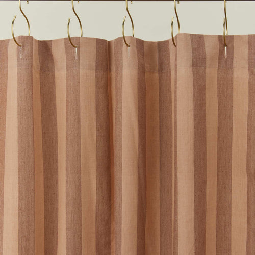 Essential striped shower curtain blush / terracotta