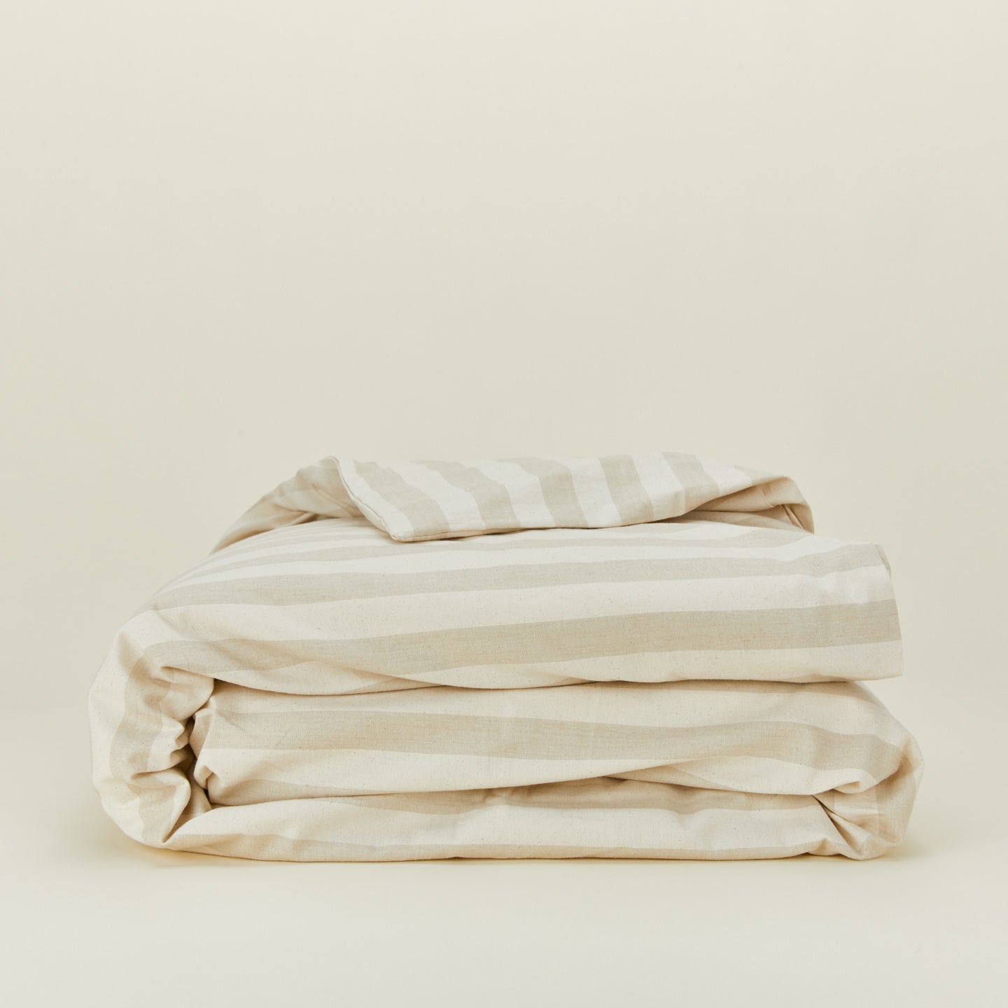 Essential Stripe Duvet - Ivory/Flax