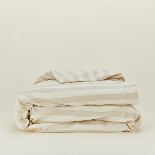 Essential Stripe Duvet - Ivory/Flax