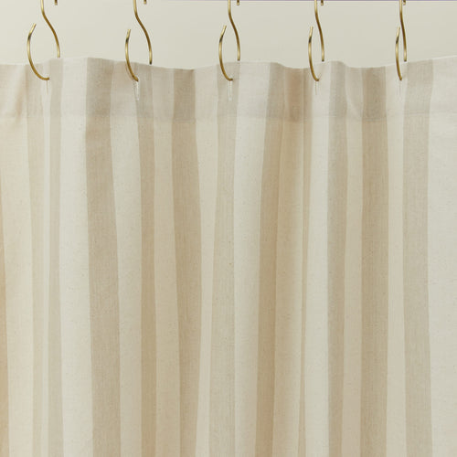 Essential striped shower curtain ivory / flax