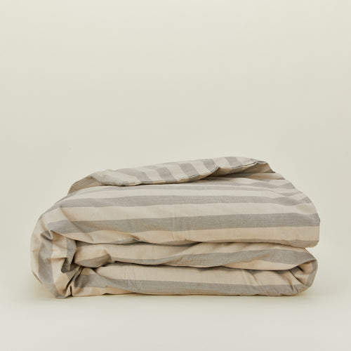 Essential Stripe Duvet - Light Grey/Dark Grey