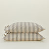 Essential Striped Pillowcases, Set of 2 - Light Grey/Dark Grey