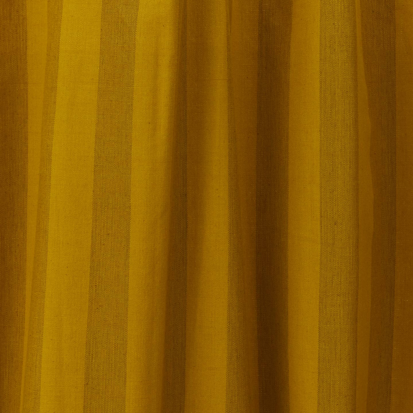 Close up view of  Essential striped shower curtain in mustard / bronze