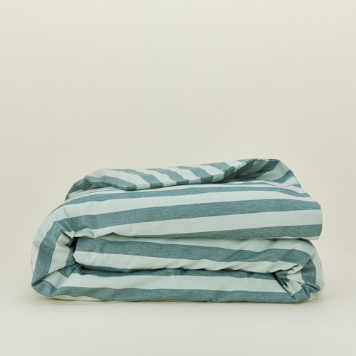 Essential Stripe Duvet - Sky/Peacock