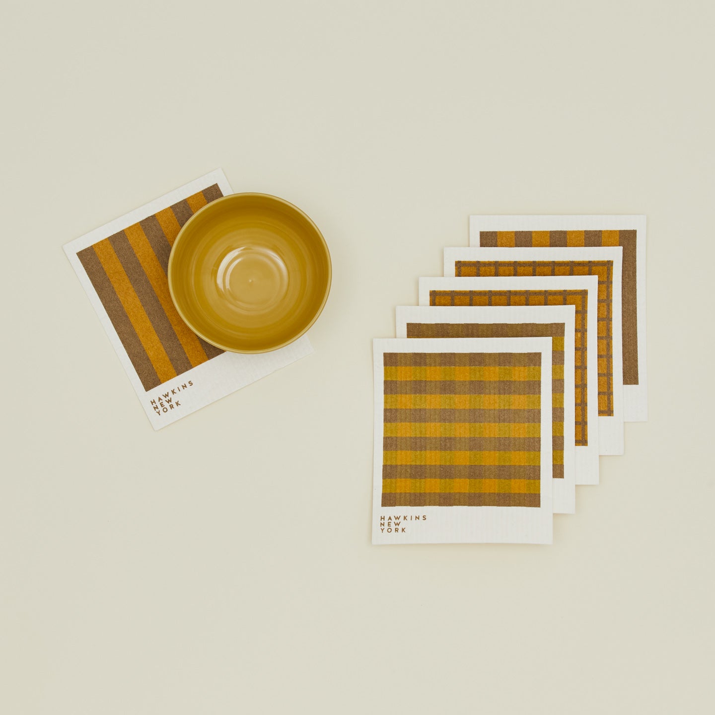 Essential swedish dishcloths in mustard/bronze