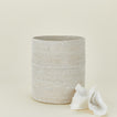 Essential woven wastebasket in white