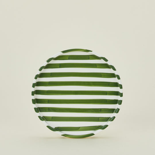 Striped Side Plate - Olive