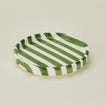 Detailed view of Fodory olive striped salad plate