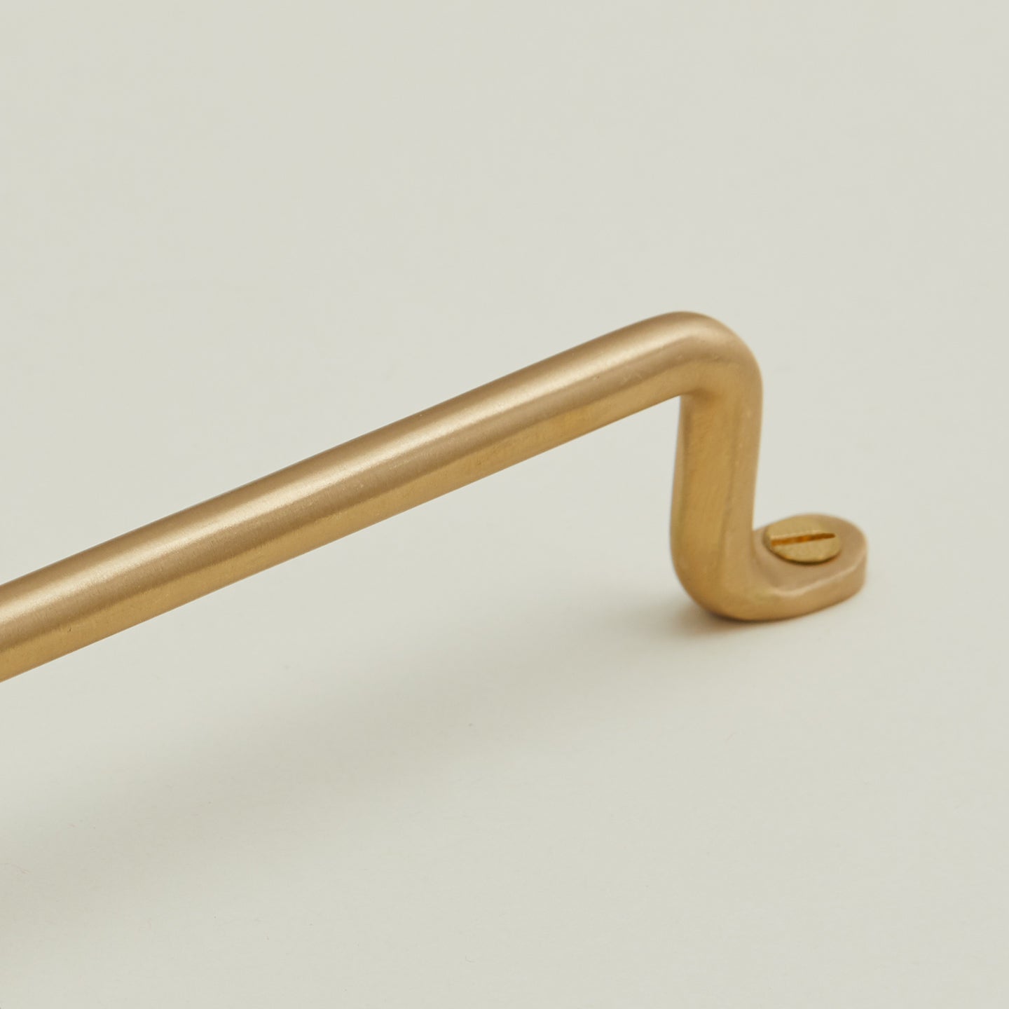 Close up view of brass handle