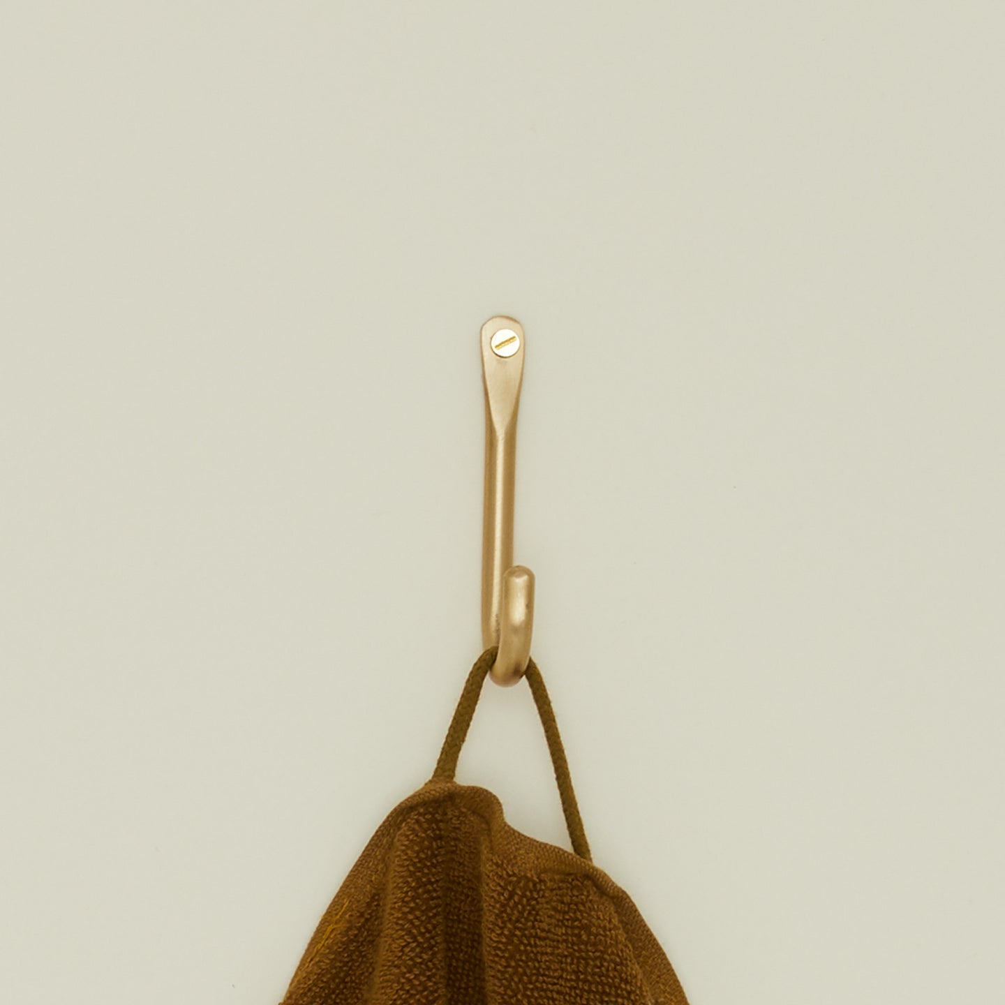 Brass wall hook with towel
