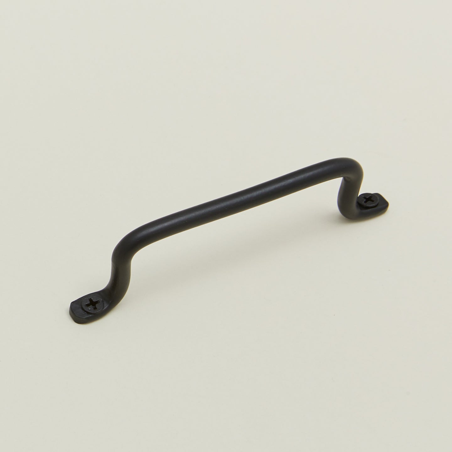 Close up view of iron handle in black