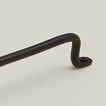Close up view of iron handle in black