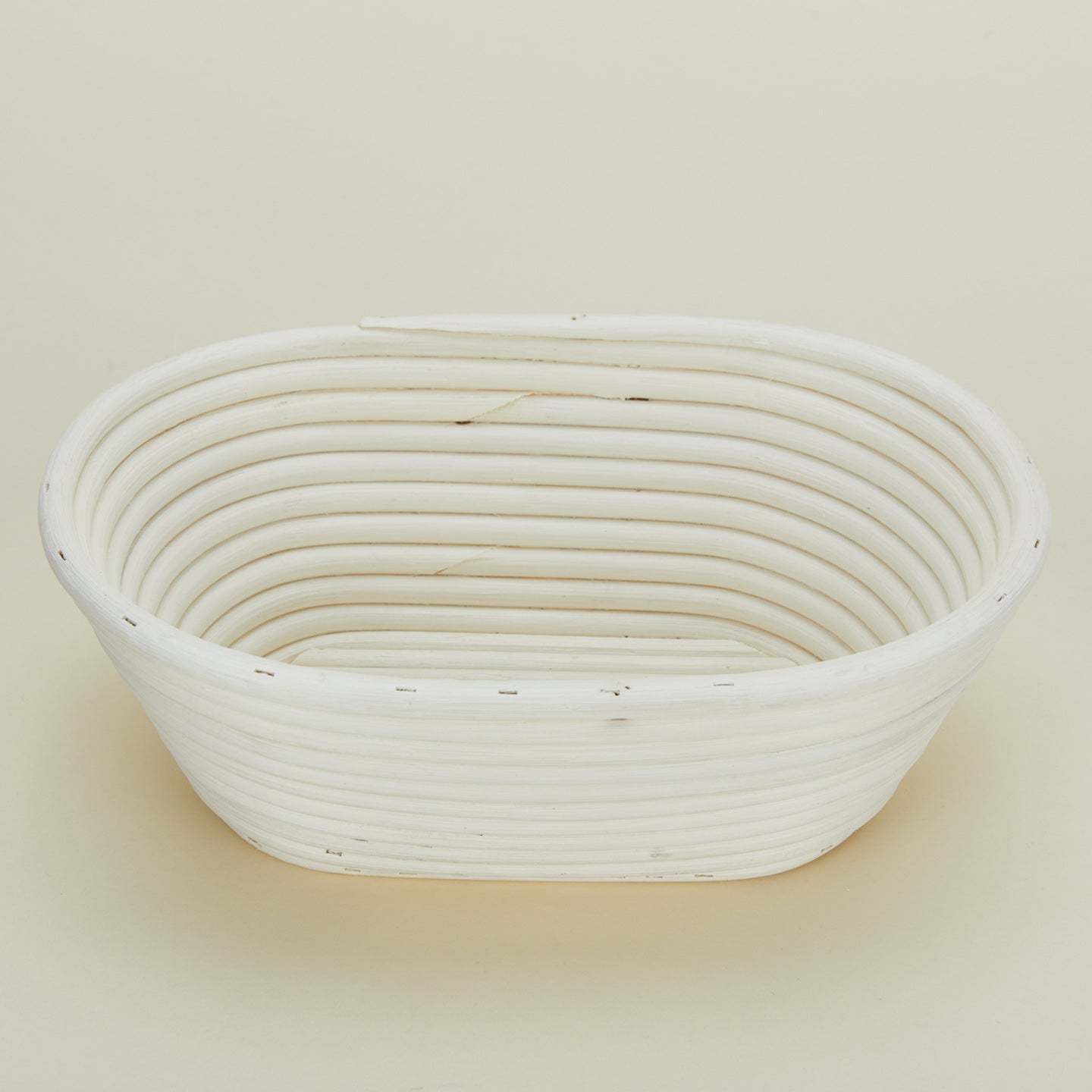 Close up view of Frieling oblong proofing basket.