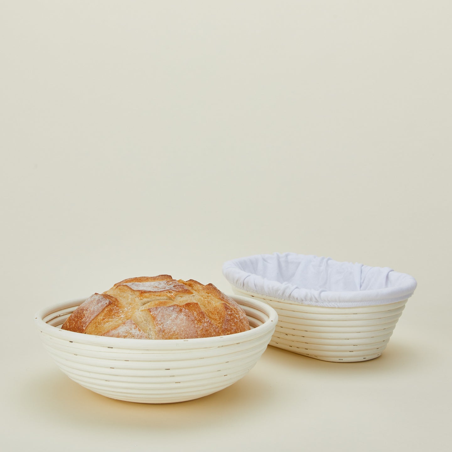 Banneton Proofing Baskets with bread