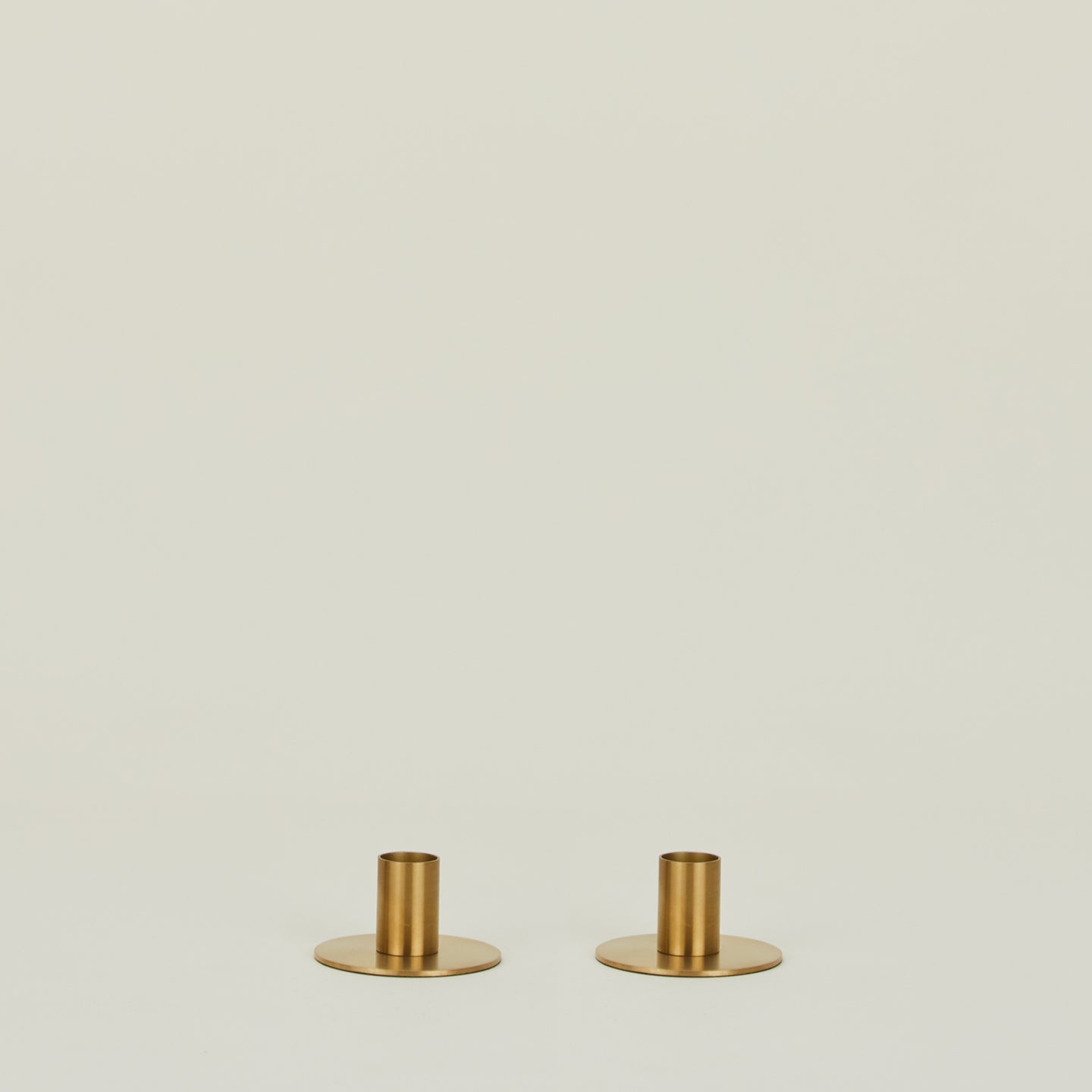 Essential Metal Candle Holders, Set of 2 - Brass