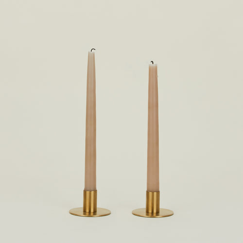 Essential Metal Candle Holders, Set of 2 - Brass