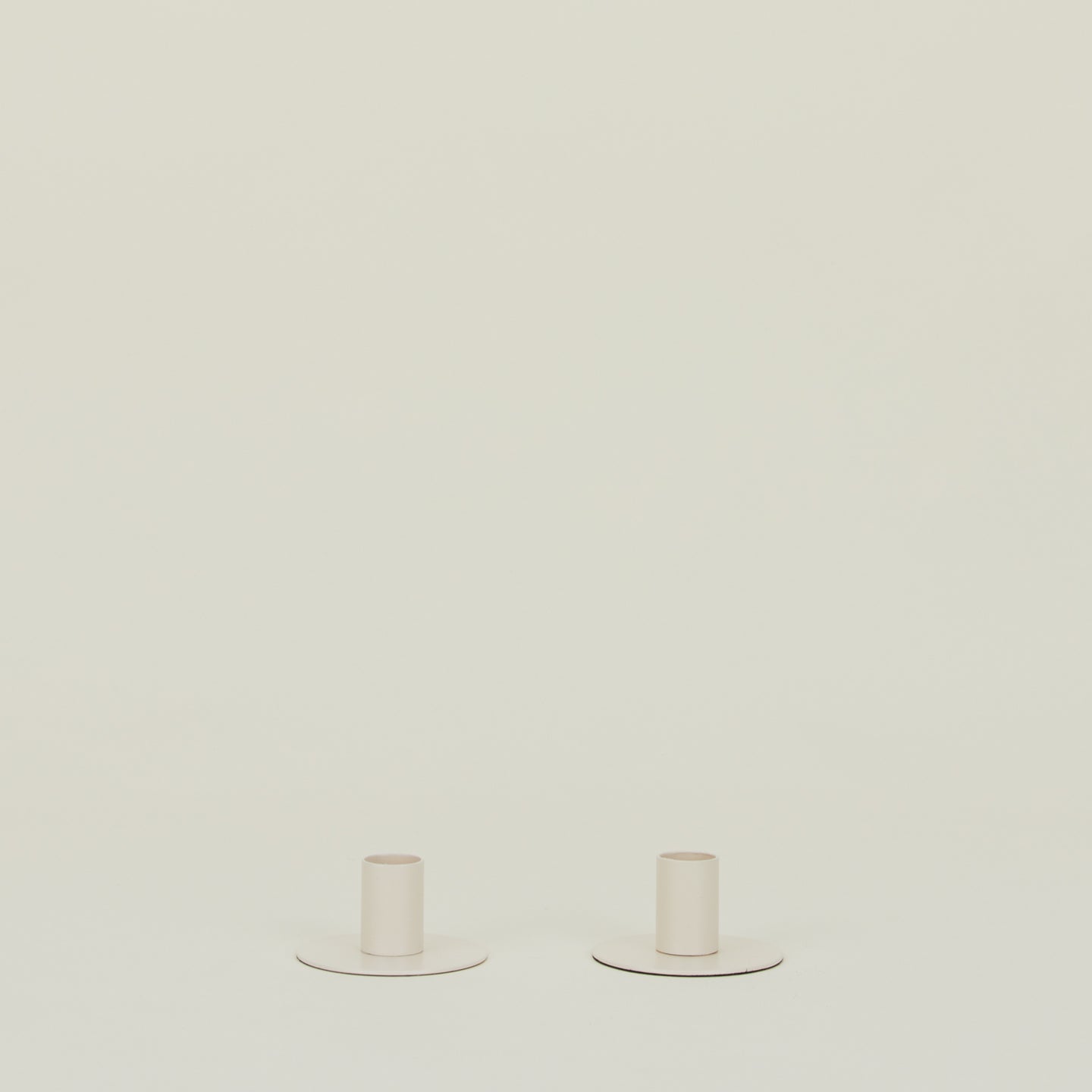 Essential Metal Candle Holders, Set of 2 - Ivory