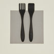 Salad servers in ebonized oak