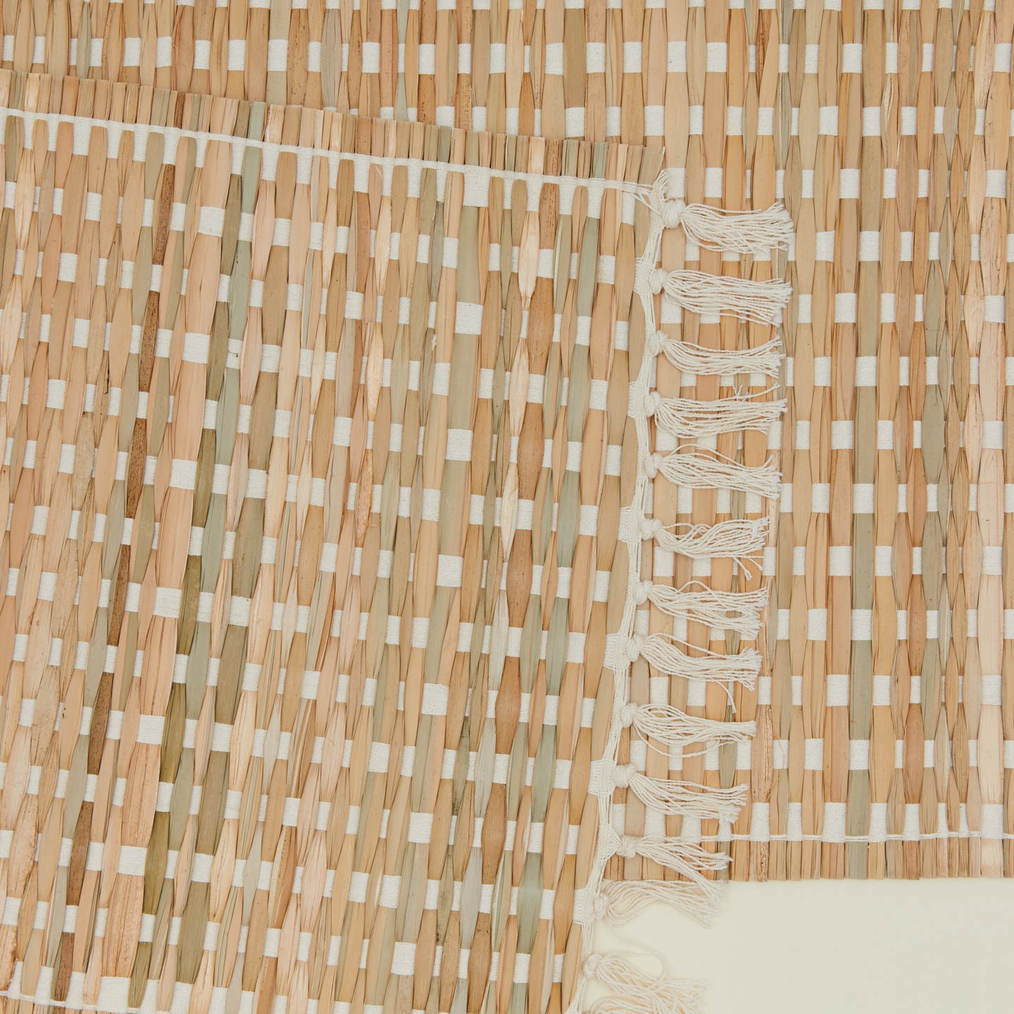 Close up view of river grass table runner 