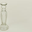 Close up view of large blown candlestick holder