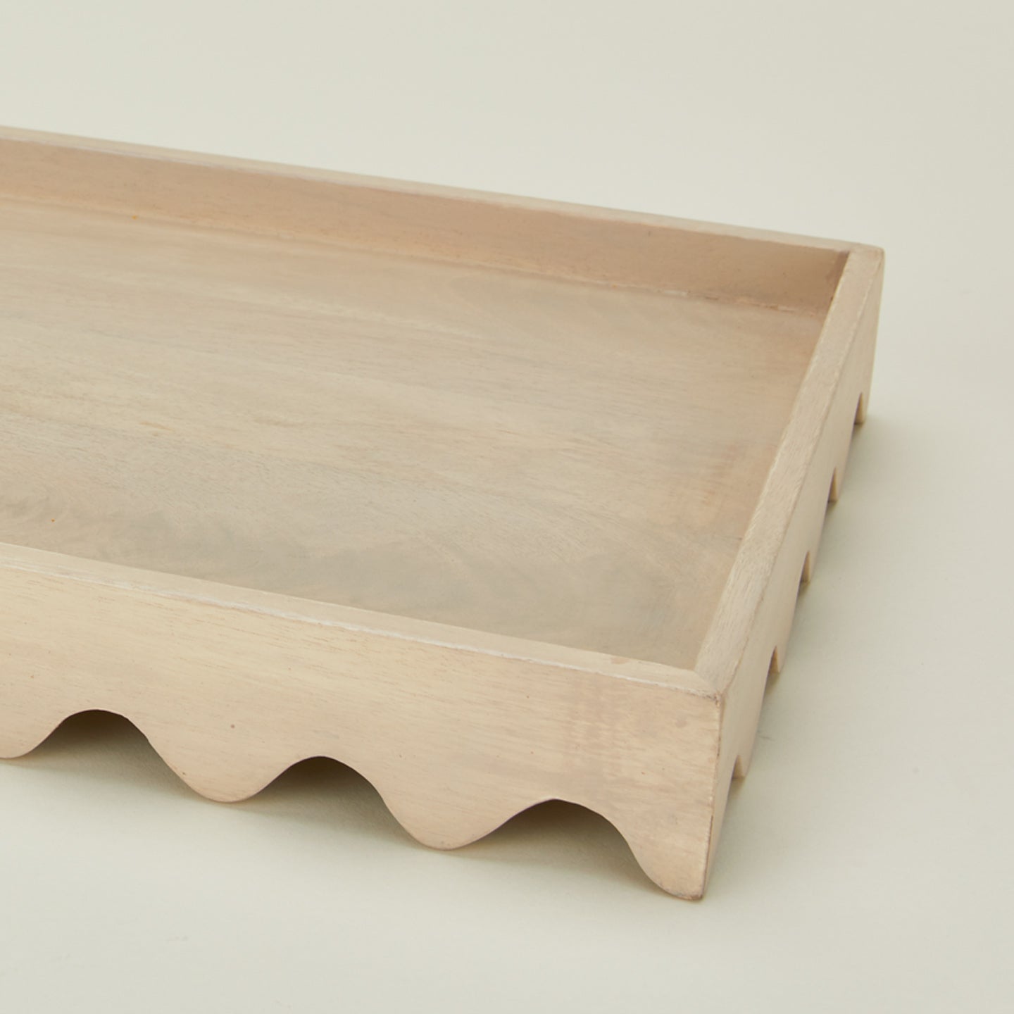 Close up view of Rectangular Scallop Edge Tray
