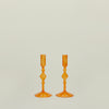 Pleated Candle Holder, Set of 2 - Orange