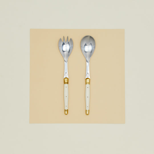 Jean Dubost Salad Servers - Ivory