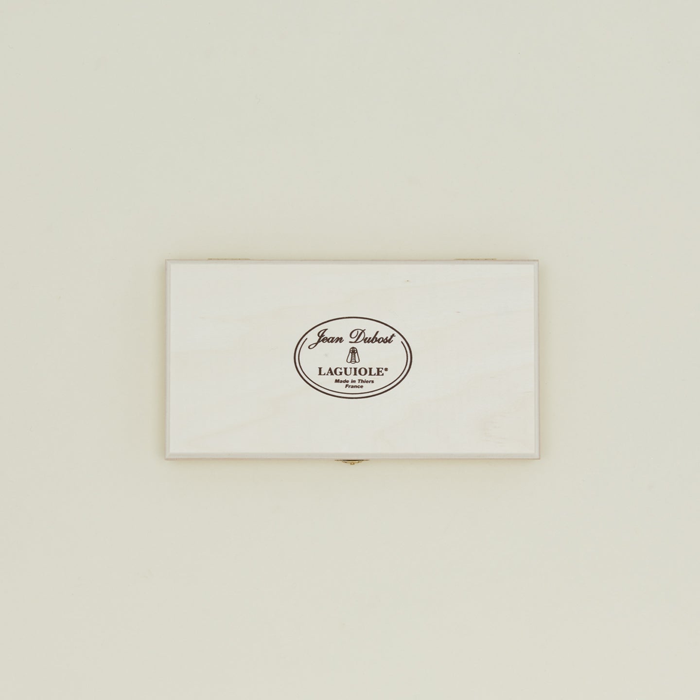 Jean Dubost steak knives set of 6 in closed wooden storage box