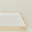 Close up view of ogee edge rectangular platter 