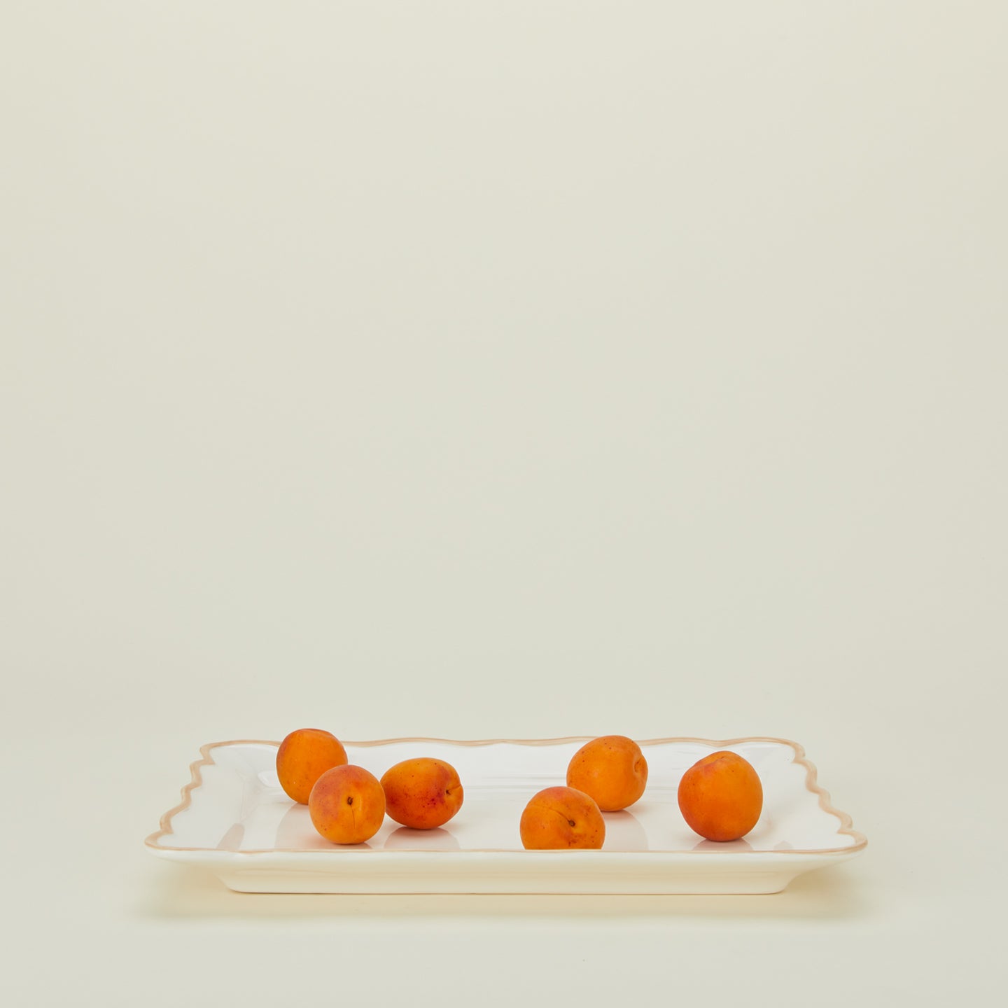Ogee edge rectangular platter  with  apricots