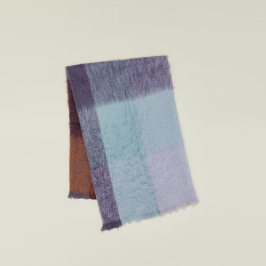 Plaid Mohair Throw - Cool Exploded Plaid
