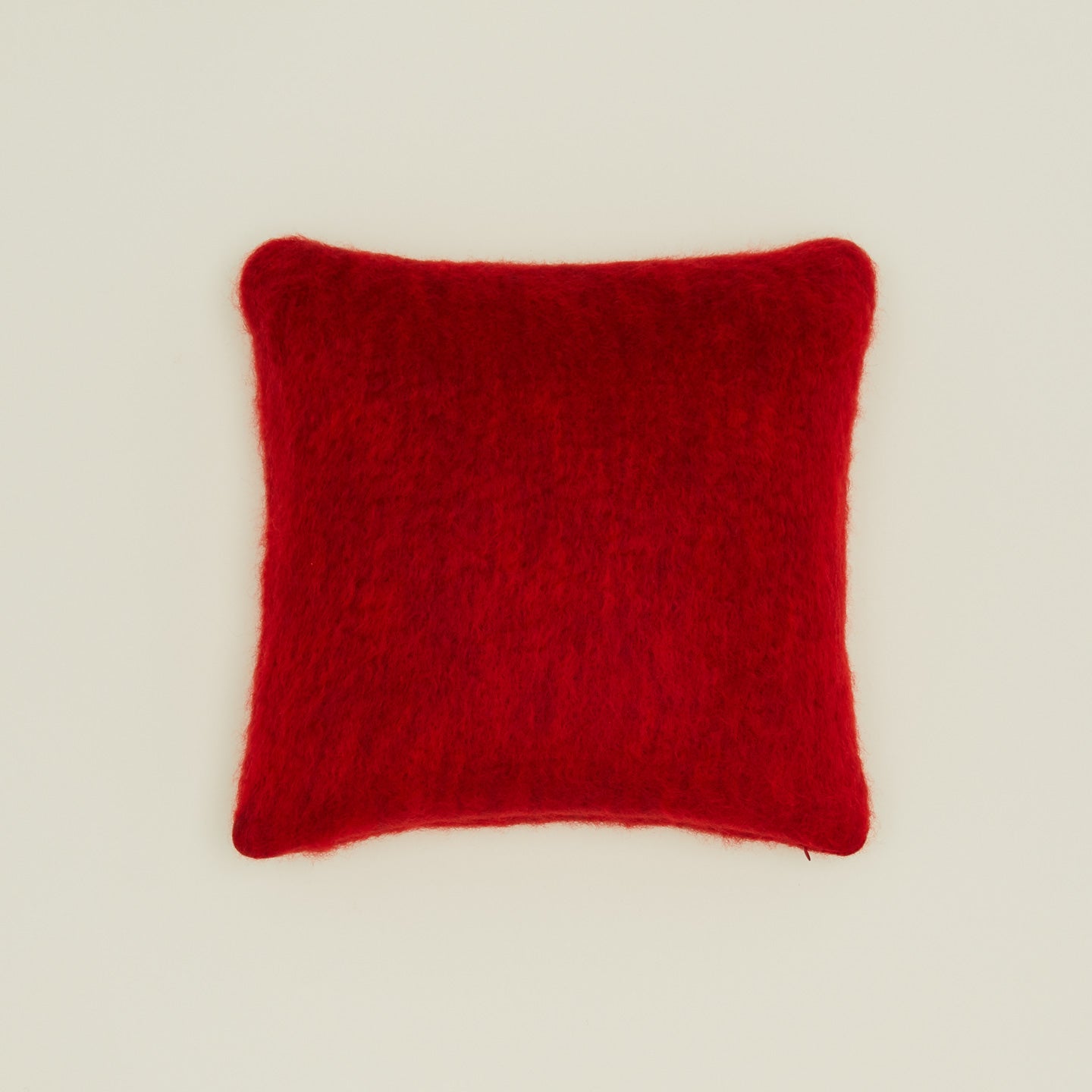 Mohair pillow in red