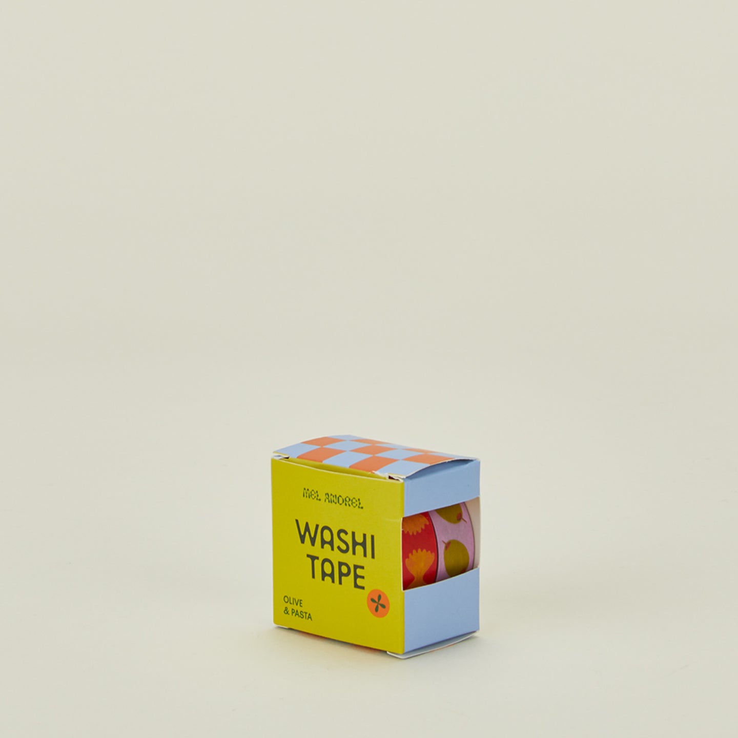Olive + Pasta Washi Tape in packaging.