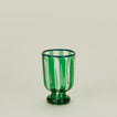 Striped wine glass in green
