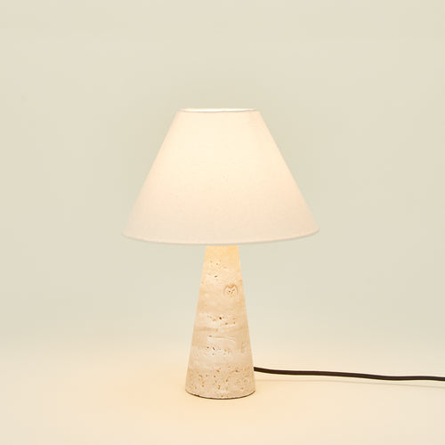 Tall Silee Travertine Lamp