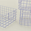 Close up view of Set of 3 grid baskets in lilac
