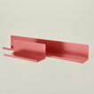 Ledge shelves in poppy