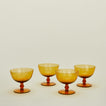 Optic coupe set of 4 in amber