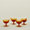 Optic coupe set of 4 in amber
